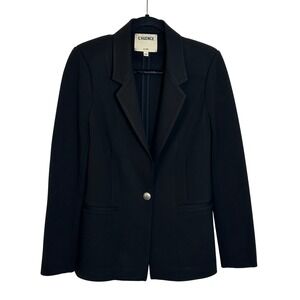 L'AGENCE Stretch Knit Blazer‎ Jacket Size 6 Black Classic Fitted Career Office